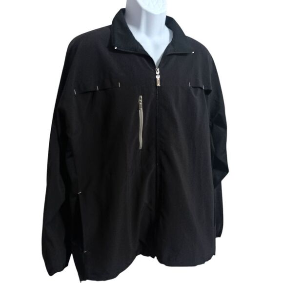 PING Collection Mens Jacket M Windbreaker Black Full Zip Golf Rain Lightweight. - Picture 2 of 13
